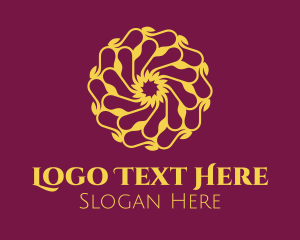 Intricate - Elegant Golden Flower logo design