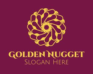 Elegant Golden Flower logo design