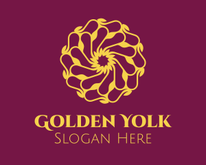 Elegant Golden Flower logo design