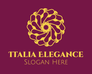 Elegant Golden Flower logo design