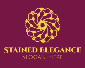 Elegant Golden Flower logo design