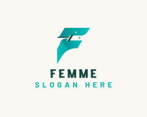 Fast Cleaning Letter F logo design