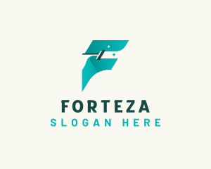 Fast Cleaning Letter F logo design