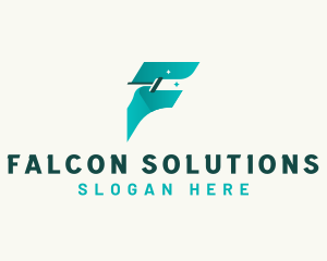 Fast Cleaning Letter F logo design