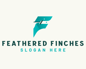 Fast Cleaning Letter F logo design