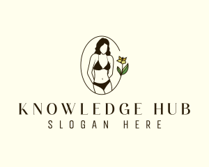 Woman Bikini Floral Logo