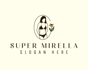 Woman Bikini Floral Logo