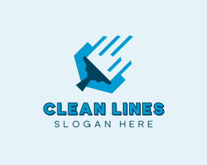 Modern Cleaning Squeegee logo design