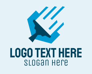Clean - Modern Cleaning Squeegee logo design
