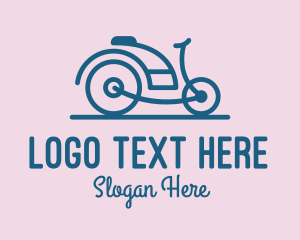 Old Fashioned - Vintage Blue Motorcycle Bicycle logo design