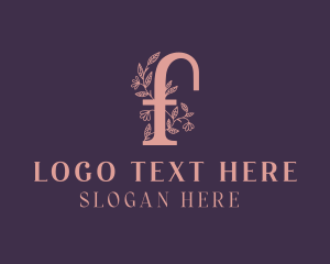 Events Place - Nature Floral Letter F logo design