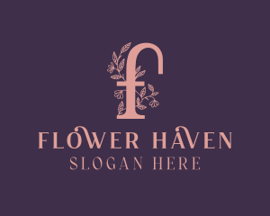 Nature Floral Letter F logo design