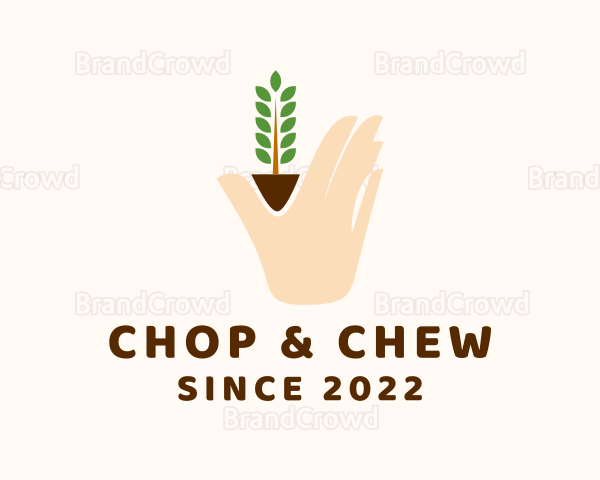 Natural Plant Hand Logo