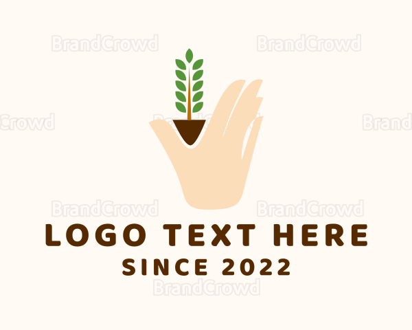 Natural Plant Hand Logo