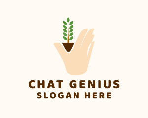 Natural Plant Hand Logo