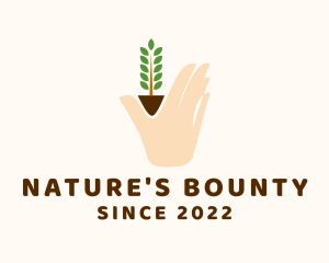 Natural Plant Hand logo design