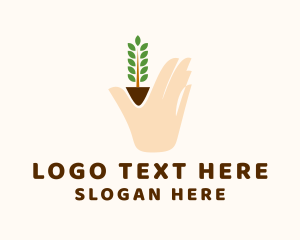 Natural Plant Hand Logo