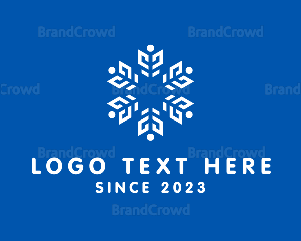 Decorative Radial Snowflake Logo