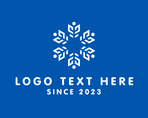 White - Decorative Radial Snowflake logo design