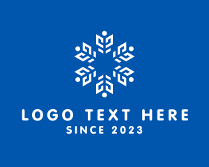 Winter - Decorative Radial Snowflake logo design