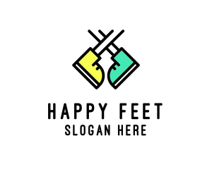 Feet - Colorful Child Boots logo design