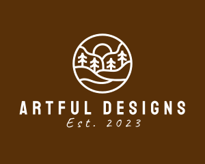 Outdoor Forest Sunset logo design