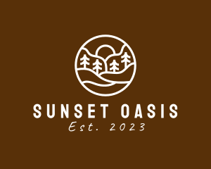 Outdoor Forest Sunset logo design