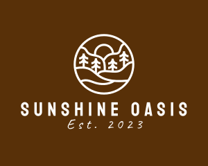 Outdoor Forest Sunset logo design