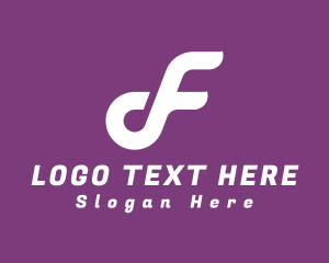 Listen - Musical Note Letter F logo design