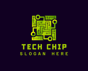 Circuit Tech Microchip logo design