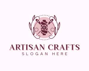 Crafts - Seamstress Fashion Tailoring Wreath logo design