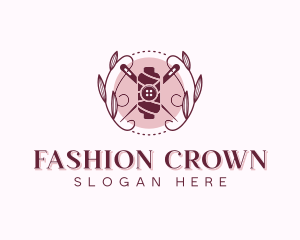 Seamstress Fashion Tailoring Wreath logo design