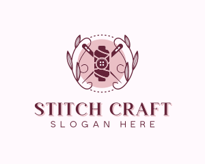 Seamstress Fashion Tailoring Wreath logo design