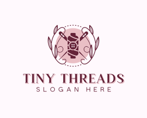 Seamstress Fashion Tailoring Wreath logo design