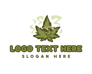 Character - Marijuana Plant Sunglasses logo design