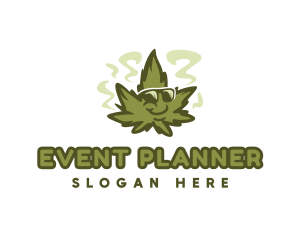 Smoke - Marijuana Plant Sunglasses logo design