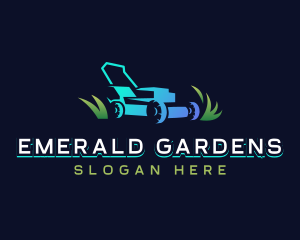 Lawn Mower Grass Turf logo design