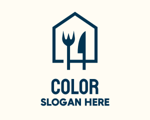 Cutlery - Blue Home Restaurant logo design