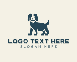 Basset Hound - Puppy Dog Walker logo design