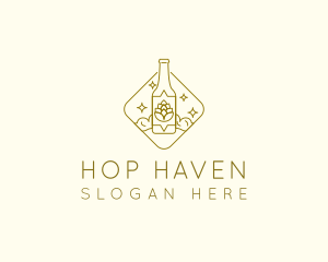 Beer Hops Bottle logo design