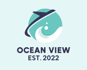 Plane Ocean Transport  logo design