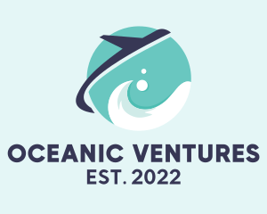 Plane Ocean Transport  logo design