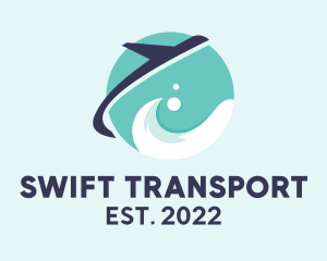 Plane Ocean Transport  logo design