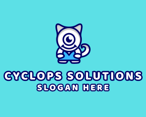 Cyclops - Eyeball Cat Monster logo design