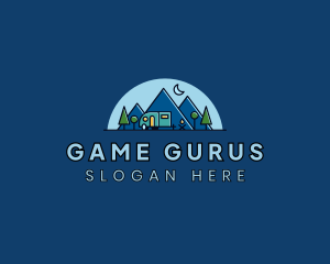 Campervan Mountain Camping Logo