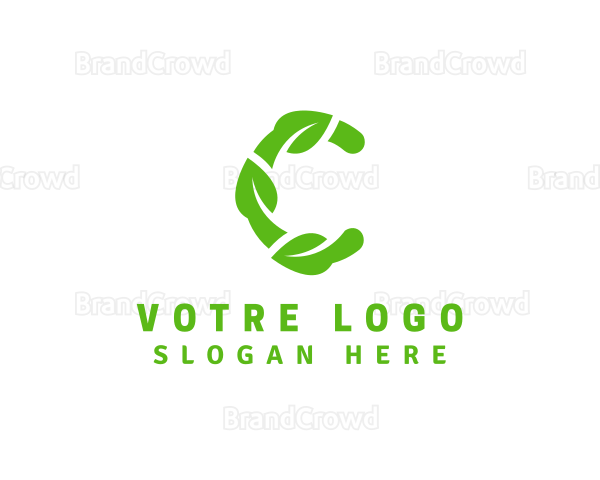 Eco Leaf Letter C Logo