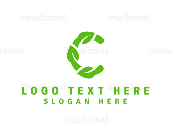 Eco Leaf Letter C Logo