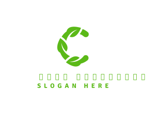 Eco Leaf Letter C Logo