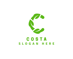 Eco Leaf Letter C logo design