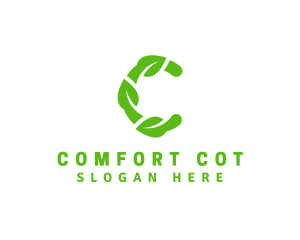 Eco Leaf Letter C logo design